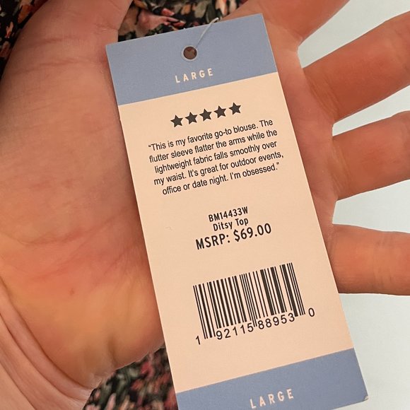 NWT BB Dakota Steve Madden Floral Sleeveless Top Ruffle Detail Size Large V-Neck - Picture 11 of 11